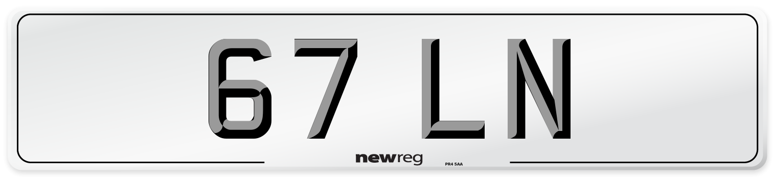 67 LN Number Plate from New Reg